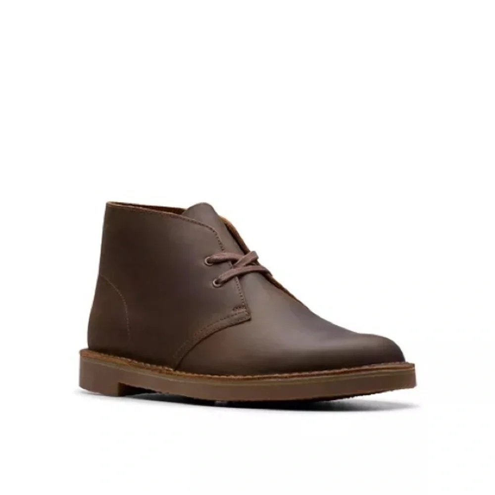 Clarks Bushacre 2 Mens 8.5 Brown Leather Chukka Desert Boots Casual Brown Lace